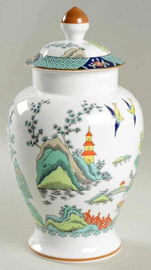 Chinese Willow Large Covered Vase by Coalport-1