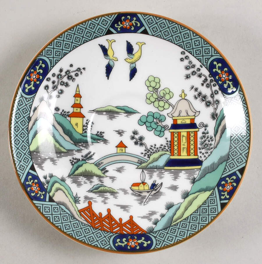 Chinese Willow Saucer for Footed Cup by Coalport-1