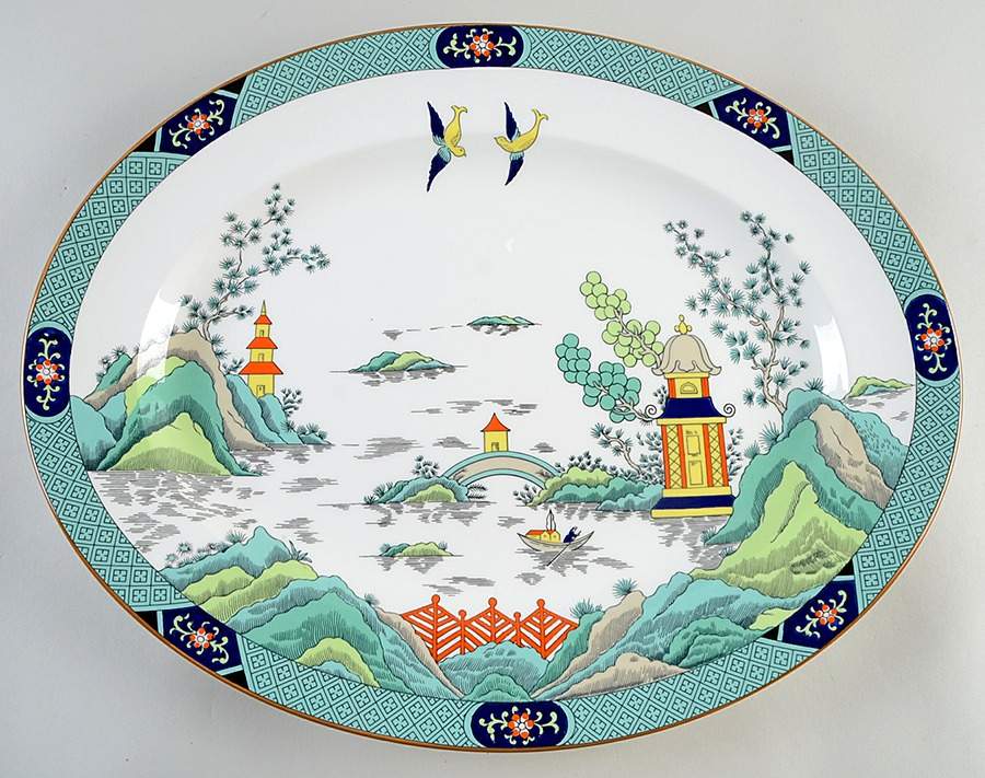 Chinese Willow 17" Oval Serving Platter by Coalport-1