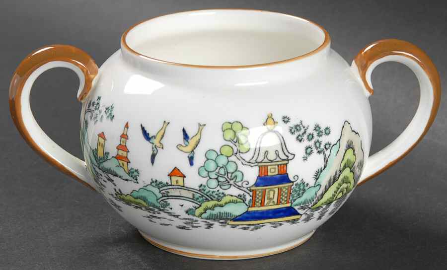 Chinese Willow Sugar Bowl No Lid by Coalport-1