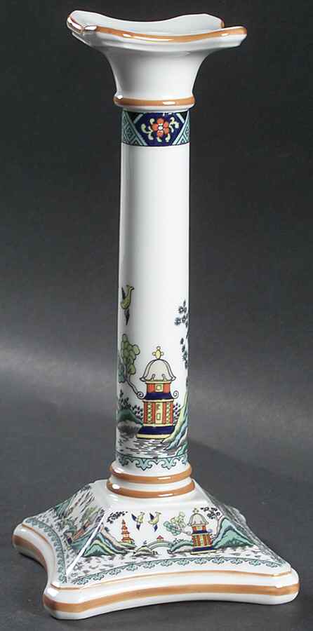 Chinese Willow 8" Tall Candlestick by Coalport-1