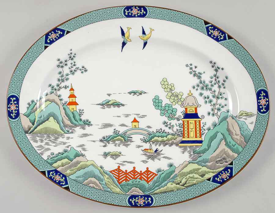 Chinese Willow 15" Oval Serving Platter by Coalport-1