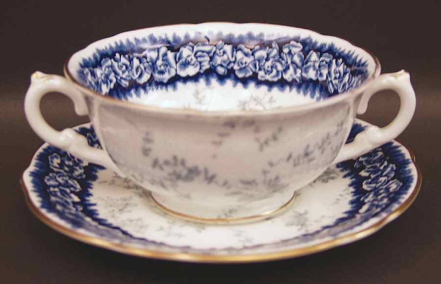 Dalemere Footed Cream Soup Bowl & Saucer Set by Coalport-1