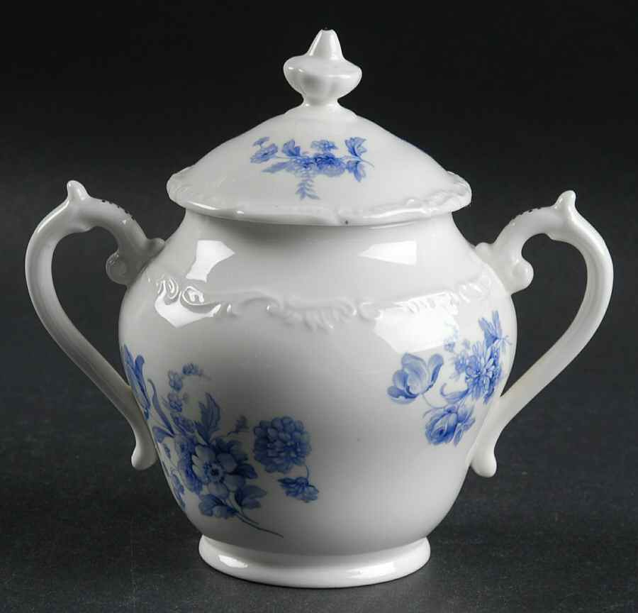 Divinity Blue Sugar Bowl & Lid by Coalport-1
