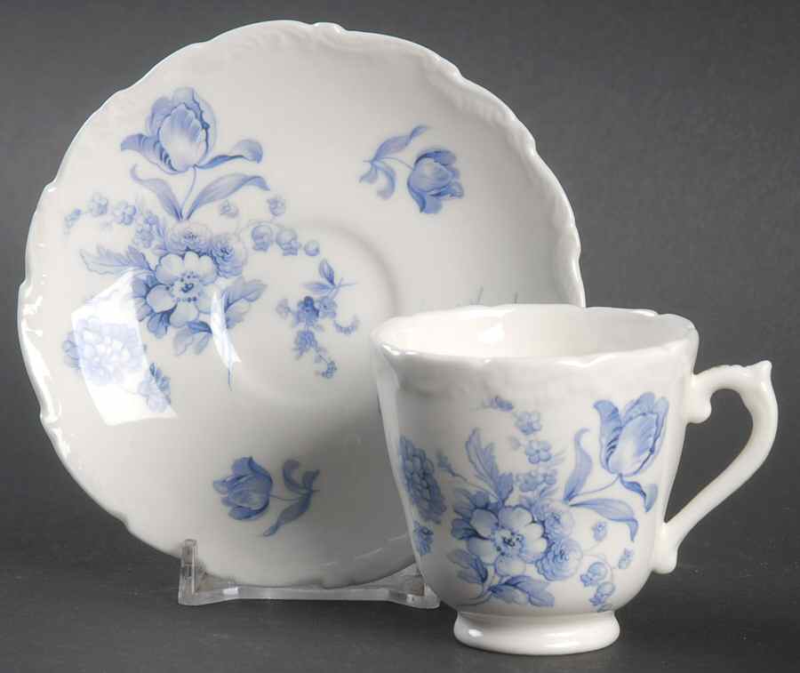 Divinity Blue Footed Demitasse Cup & Saucer Set by Coalport-1