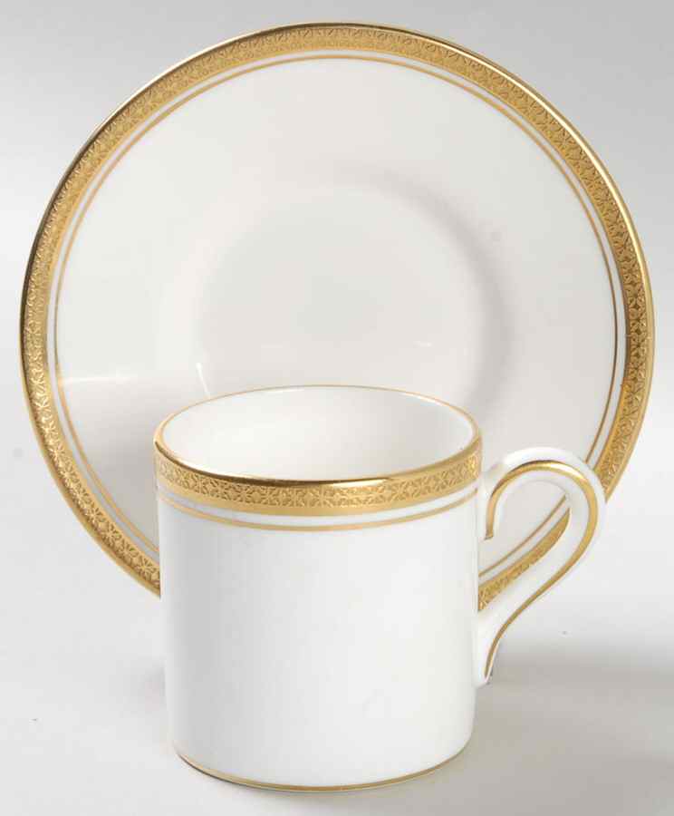 Elite Gold Flat Demitasse Cup & Saucer Set by Coalport-1