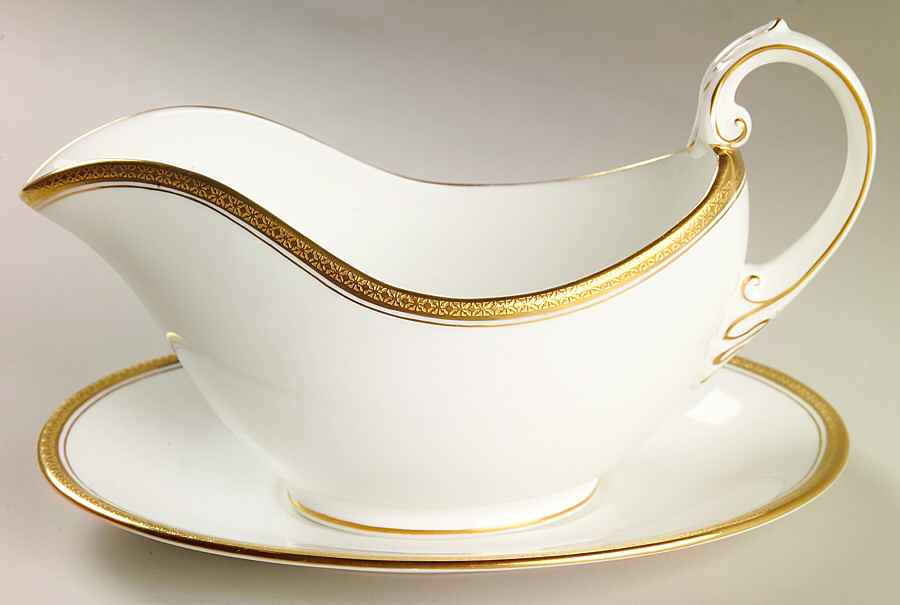 Elite Gold Gravy Boat & Underplate by Coalport-1