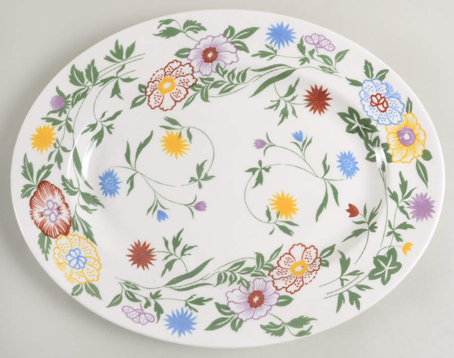 Flourish 14" Oval Serving Platter by Coalport-1