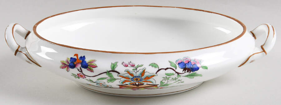 Flower Pot (Brown Trim, Smooth) Oval Vegetable No Lid by Coalport-1