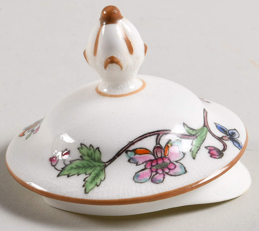 Flower Pot (Brown Trim, Smooth) Lid for Teapot by Coalport-1