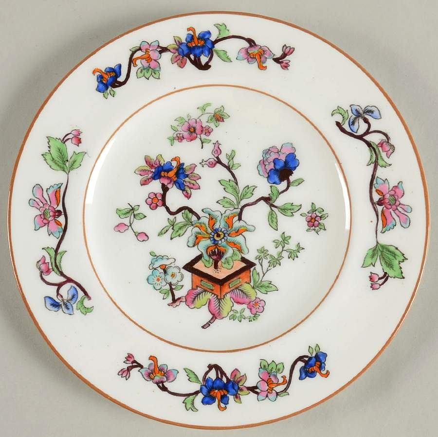 Flower Pot (Brown Trim, Smooth) Salad Plate by Coalport-1