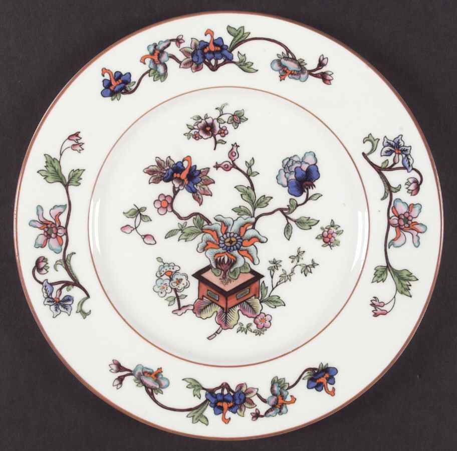 Flower Pot (Brown Trim, Smooth) Dinner Plate by Coalport-1