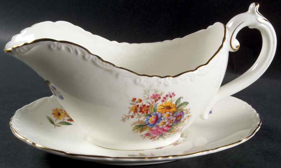 Fragrance (9504, Raised Edge) Gravy Boat & Underplate by Coalport-1