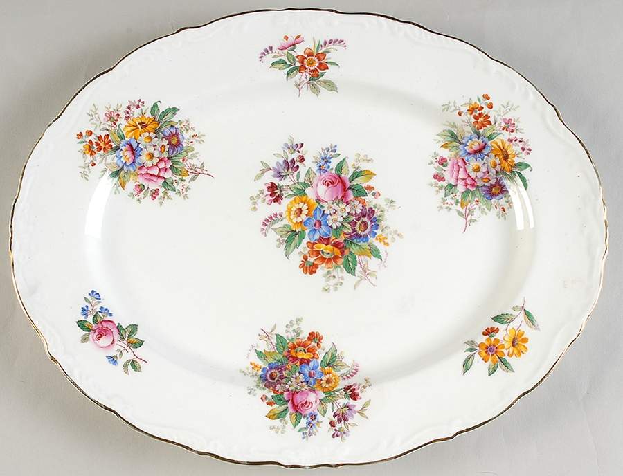 Fragrance (9504, Raised Edge) 13" Oval Serving Platter by Coalport-1