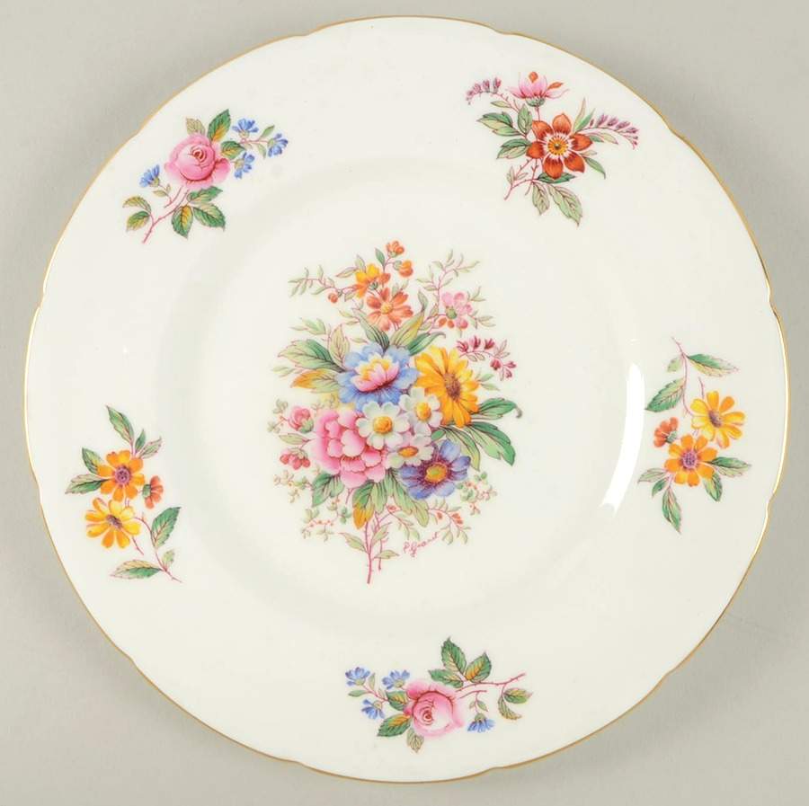 Fragrance (9054, Not Raised, Scalloped) Luncheon Plate by Coalport-1