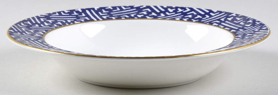 Fretwork Blue (Canton) Rim Soup Bowl by Coalport-1