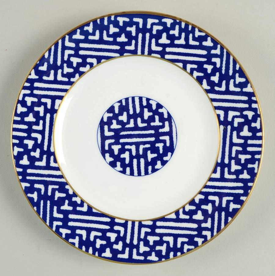Fretwork Blue (Canton) Bread & Butter Plate by Coalport-1