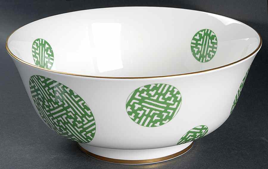 Fretwork Green (Shanghai) 10" Large Salad Serving Bowl by Coalport-1
