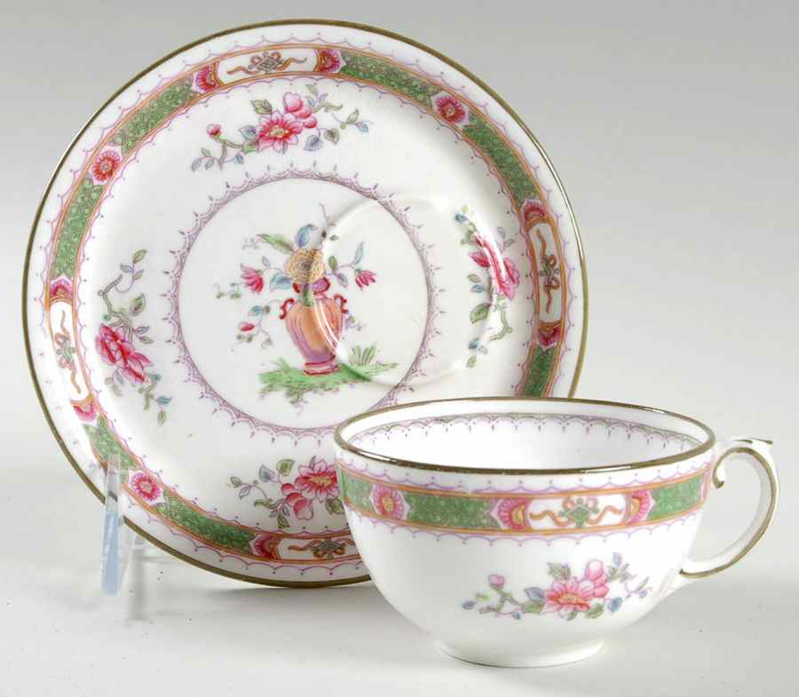 French Noble Dessert Plate & Cup Set by Coalport-1