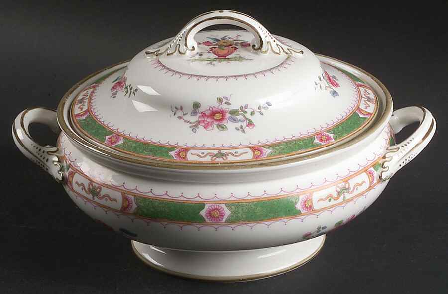 French Noble Round Covered Vegetable by Coalport-1