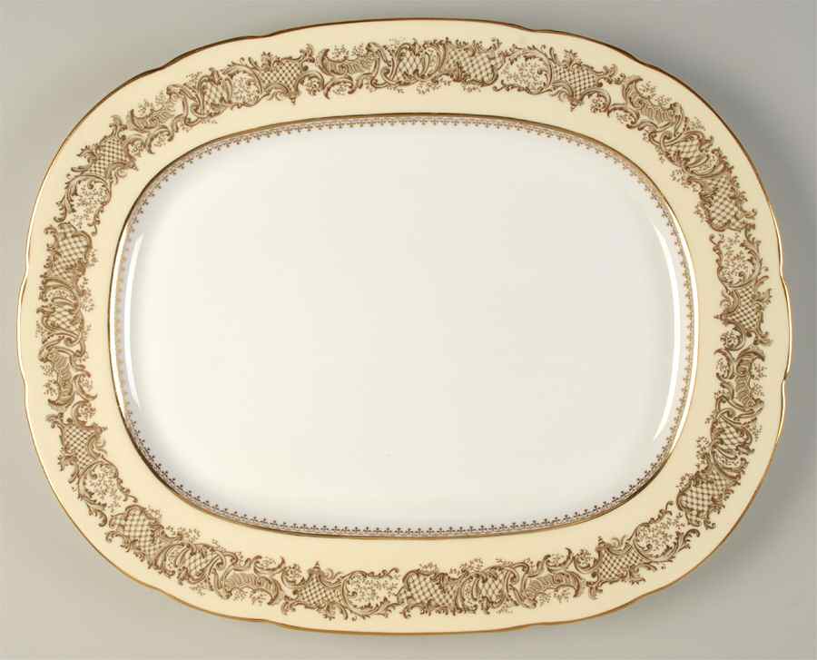 Golden Wedding Cream 16" Oval Serving Platter by Coalport-1