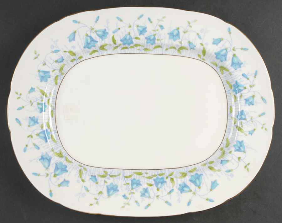 Harebell Turquoise 14" Oval Serving Platter by Coalport-1