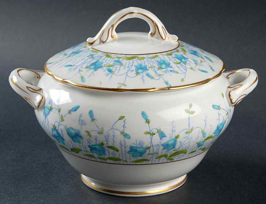 Harebell Turquoise Sauce Boat & Lid by Coalport-1