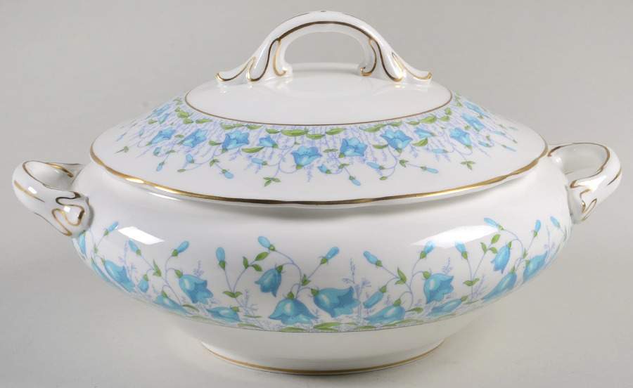 Harebell Turquoise Round Covered Vegetable by Coalport-1