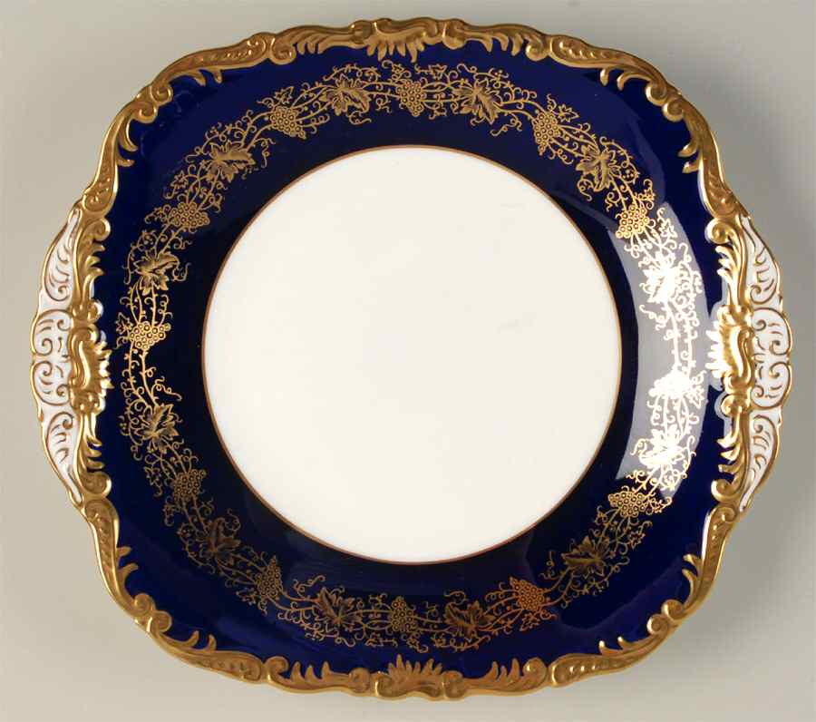 Hazelton Cobalt Blue Square Handled Cake Plate by Coalport-1