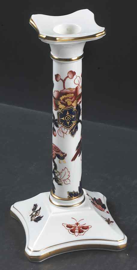Hong Kong (New Backstamp, Mauve Flowers) 8" Tall Candlestick by Coalport-1