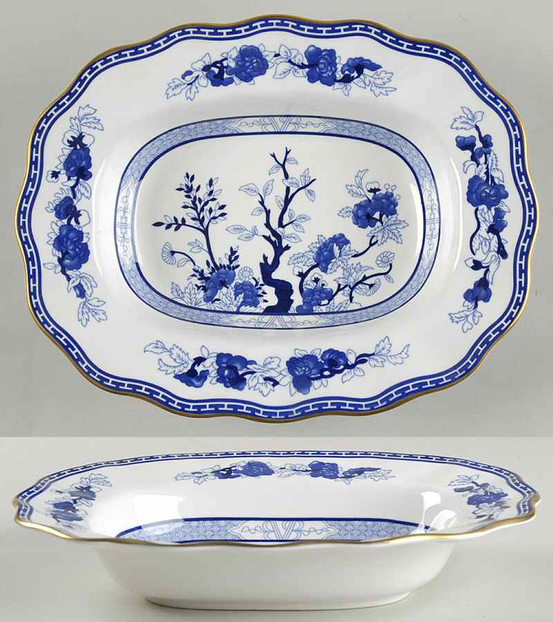 Indian Tree Blue 10" Oval Vegetable Bowl by Coalport-1