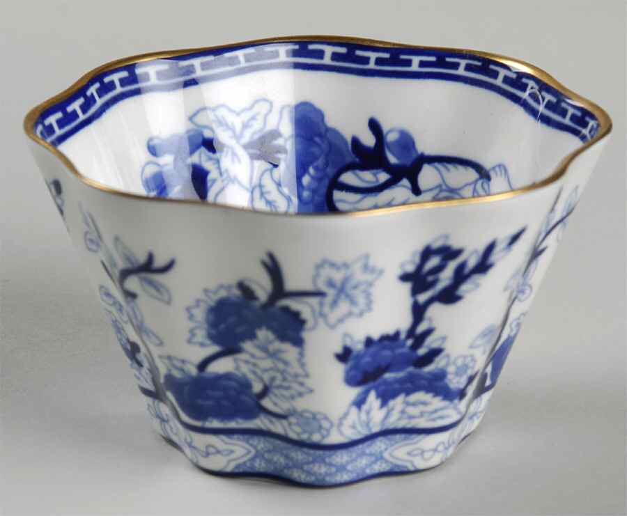 Indian Tree Blue Open Sugar Bowl by Coalport-1