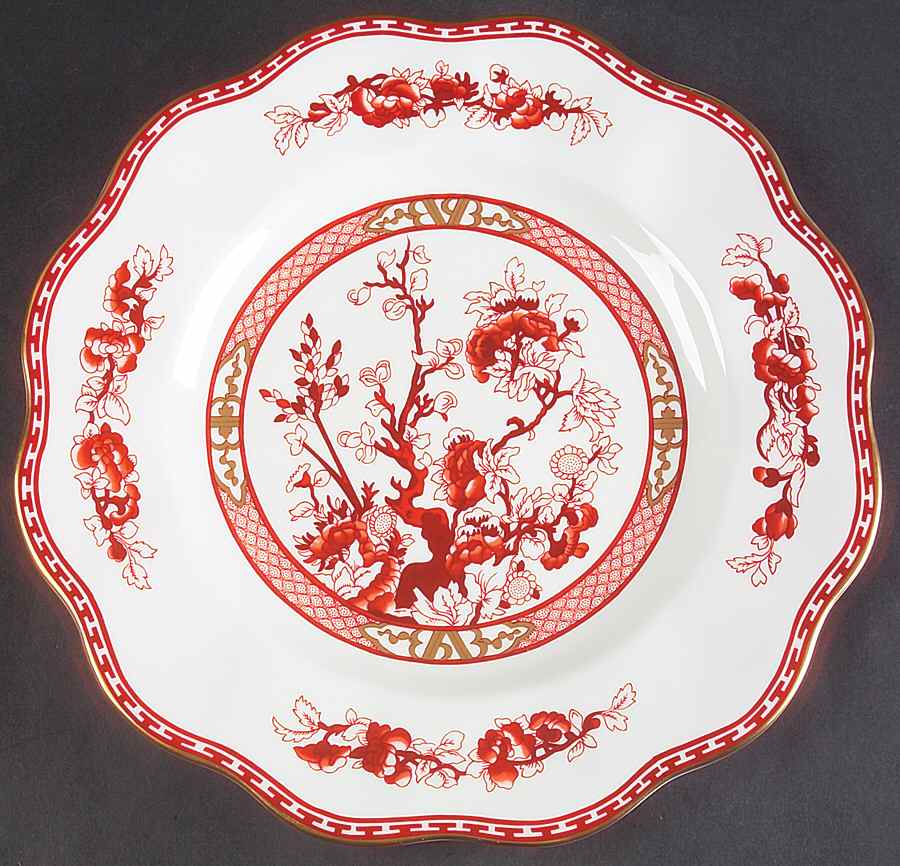 Indian Tree Coral (Scalloped) 12" Chop Plate (Round Platter) by Coalport-1