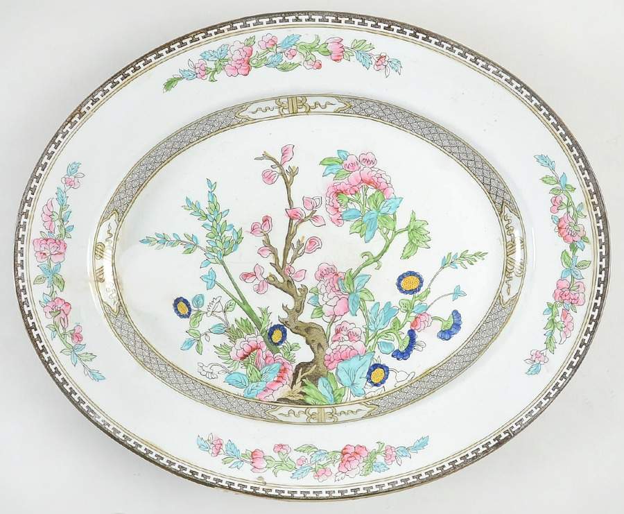 Indian Tree Multicolor (Smooth Edge) 15" Oval Serving Platter by Coalport-1