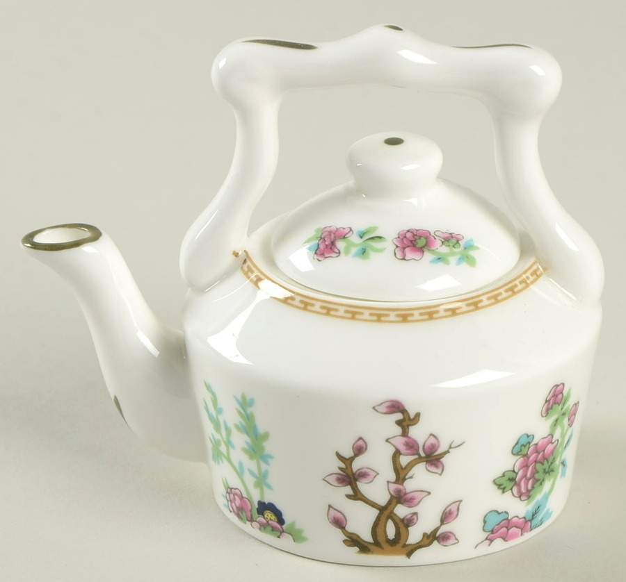 Indian Tree Multicolor (Smooth Edge) Miniature Kettle & Lid by Coalport-1
