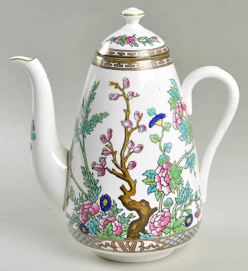 Indian Tree Multicolor (Smooth Edge) Coffee Pot & Lid by Coalport-1