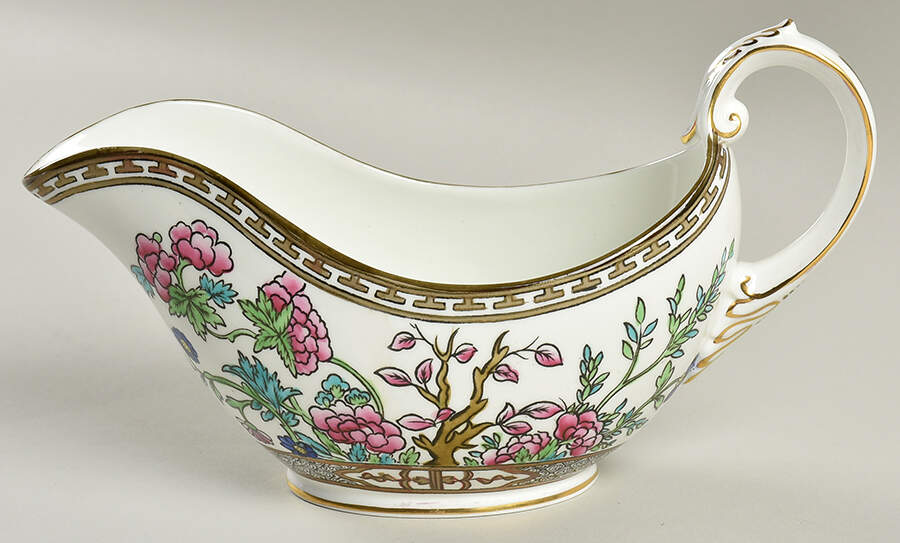 Indian Tree Multicolor (Smooth Edge) Gravy Boat by Coalport-1