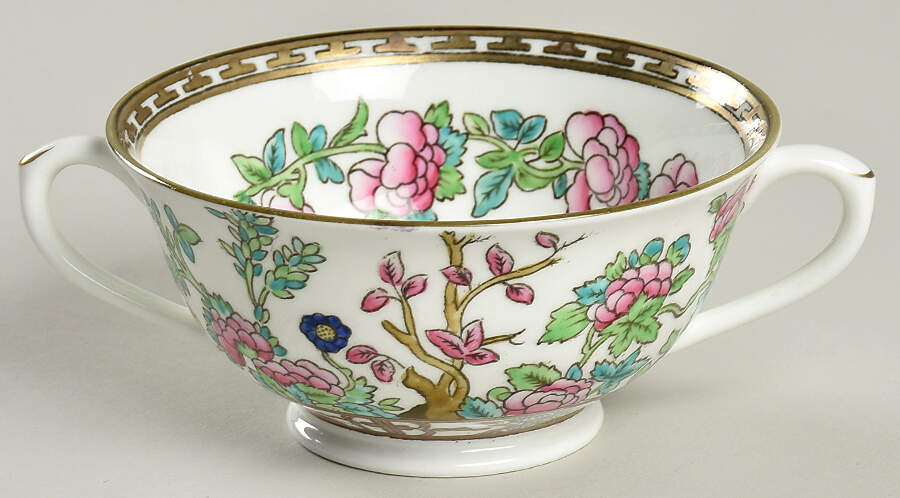 Indian Tree Multicolor (Smooth Edge) Footed Cream Soup Bowl by Coalport-1