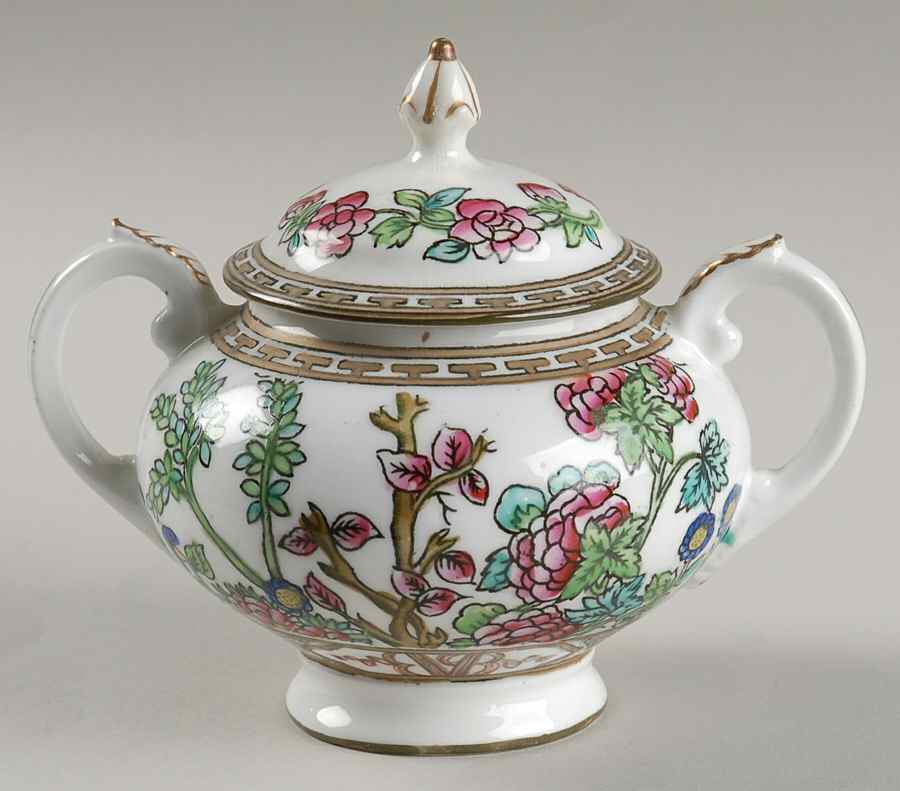 Indian Tree Multicolor (Smooth Edge) Sugar Bowl & Lid by Coalport-1