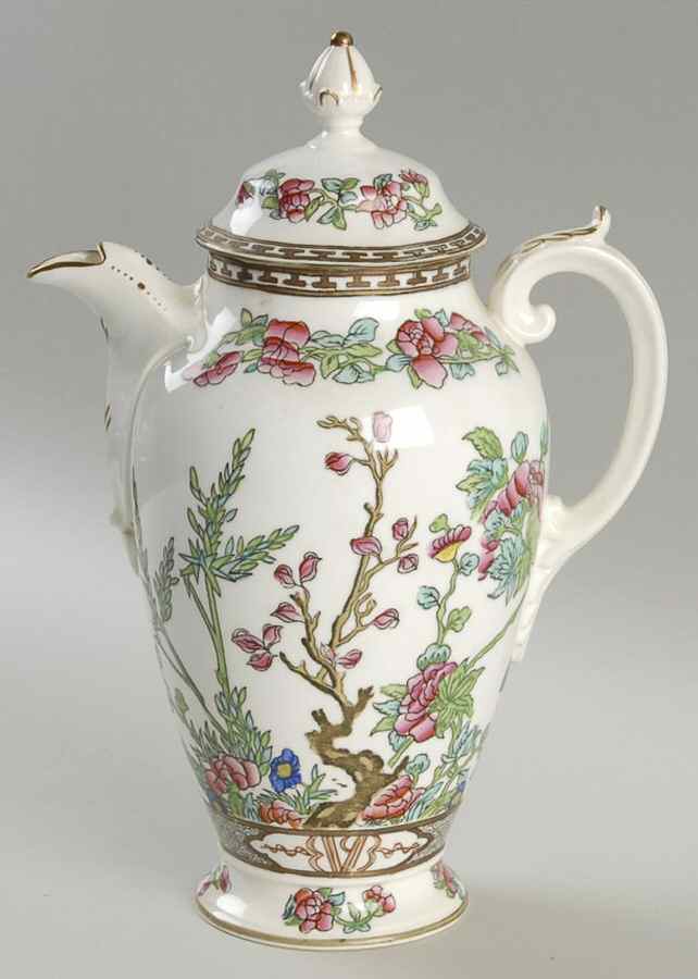 Indian Tree Multicolor (Smooth Edge) Coffee Pot & Lid by Coalport-1