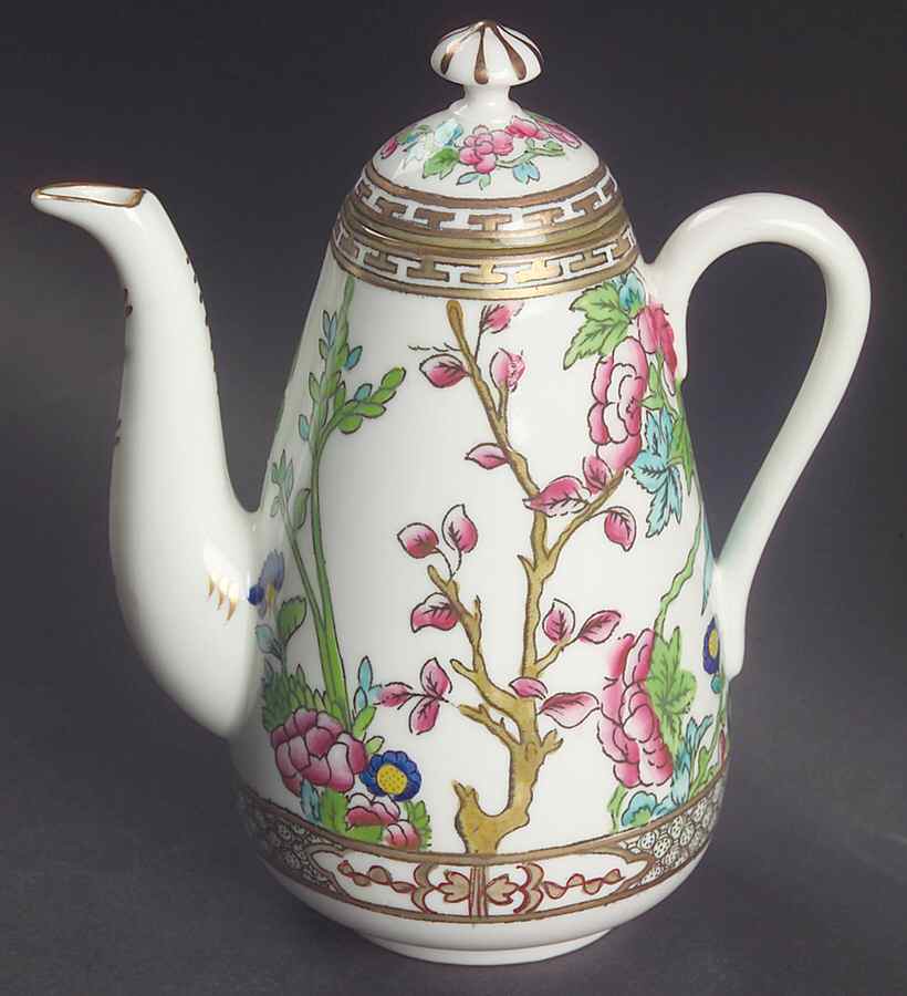 Indian Tree Multicolor (Smooth Edge) Individual Coffee Pot & Lid by Coalport-1