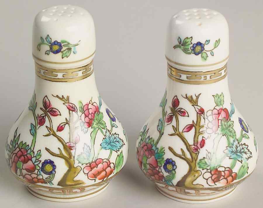 Indian Tree Multicolor (Smooth Edge) Salt & Pepper Set by Coalport-1