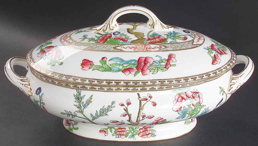 Indian Tree Multicolor (Smooth Edge) Oval Covered Vegetable by Coalport-1