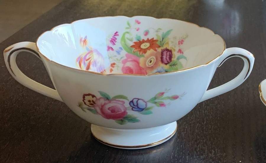 Junetime Footed Cream Soup Bowl by Coalport-1