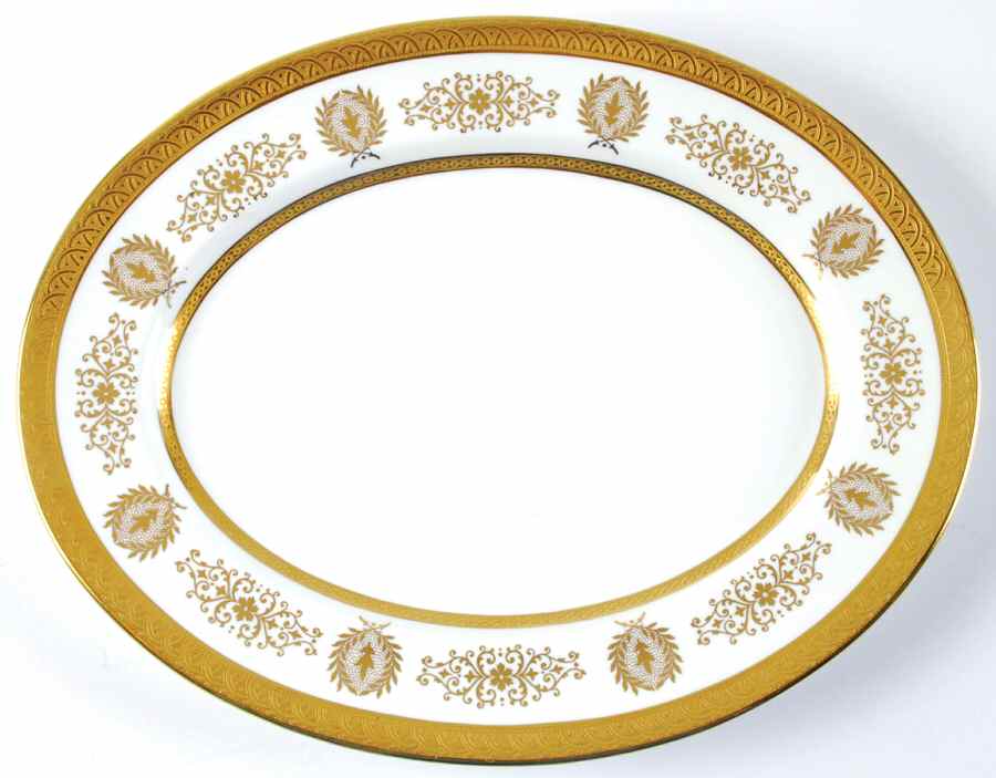 Lady Anne Gold 13" Oval Serving Platter by Coalport-1