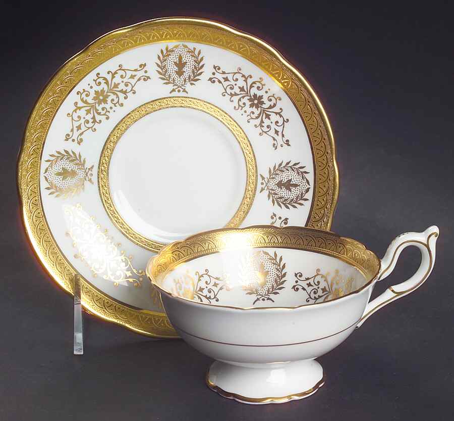 Lady Anne Gold Footed Cup & Saucer Set by Coalport-1