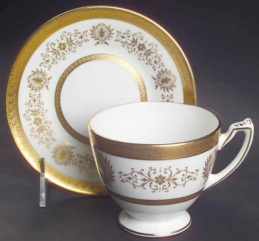 Lady Anne Gold Footed Cup & Saucer Set by Coalport-1
