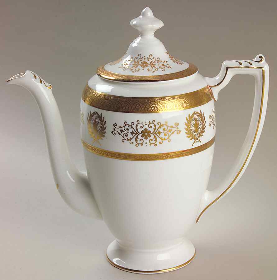 Lady Anne Gold Coffee Pot & Lid by Coalport-1