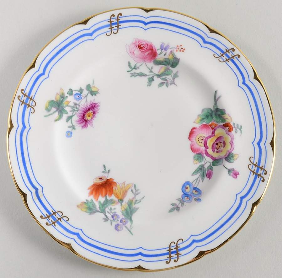 Leighton Sprays (Gold Trim) Dessert/Pie Plate by Coalport-1