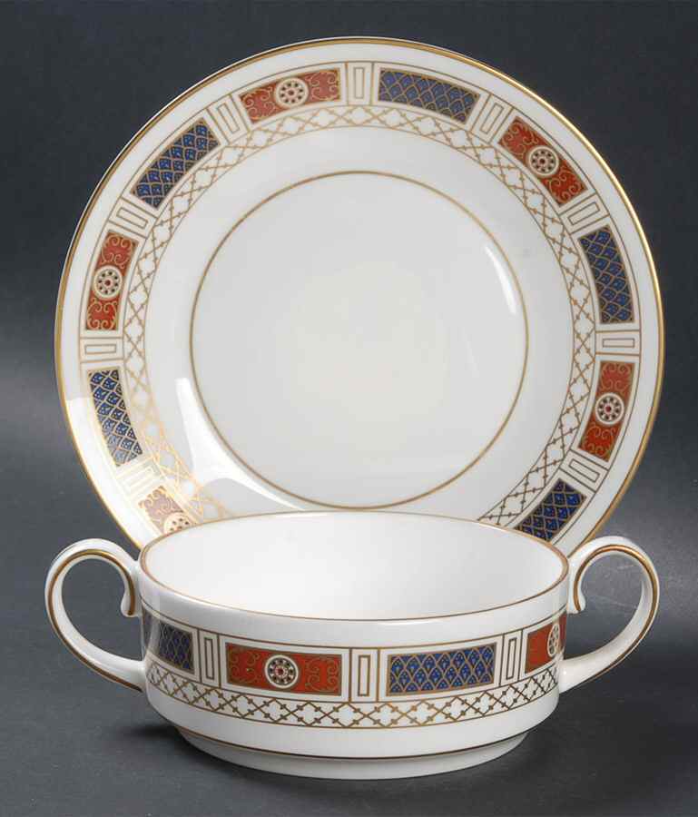 Marlborough Flat Cream Soup Bowl & Saucer Set by Coalport-1